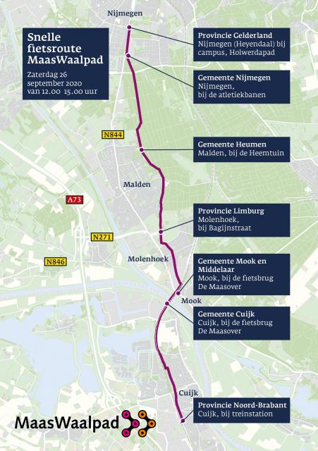 Kaart fietsroutes 26 september 2020
